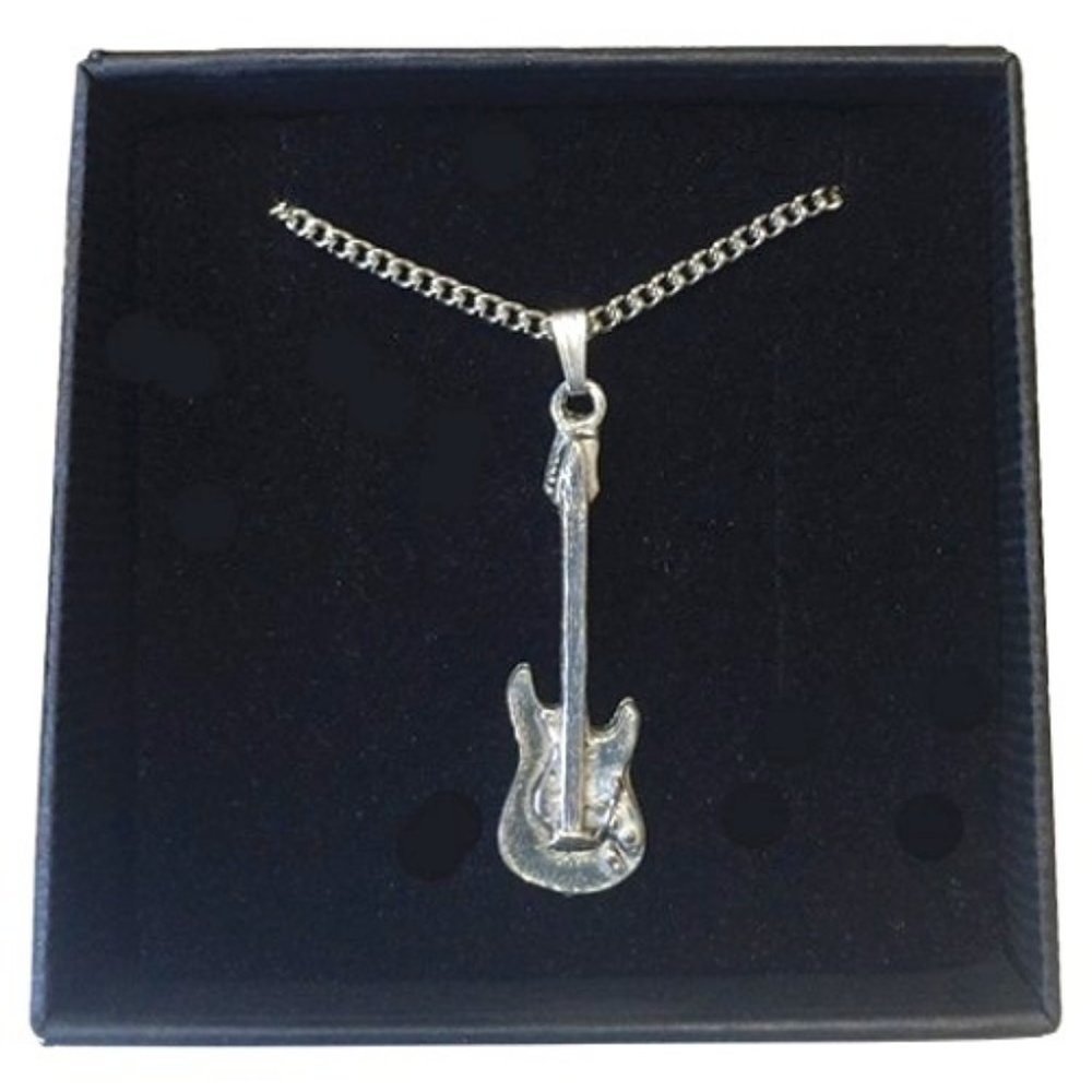 Electric Guitar Pewter Necklace